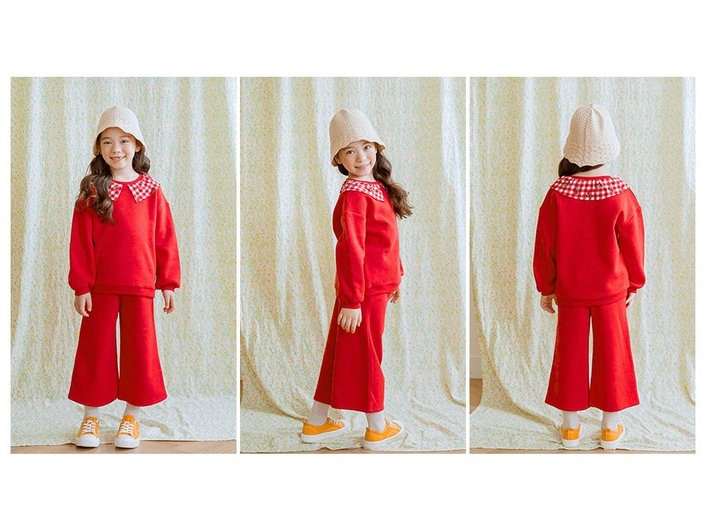 Daisy Fleece Matching Set - Red