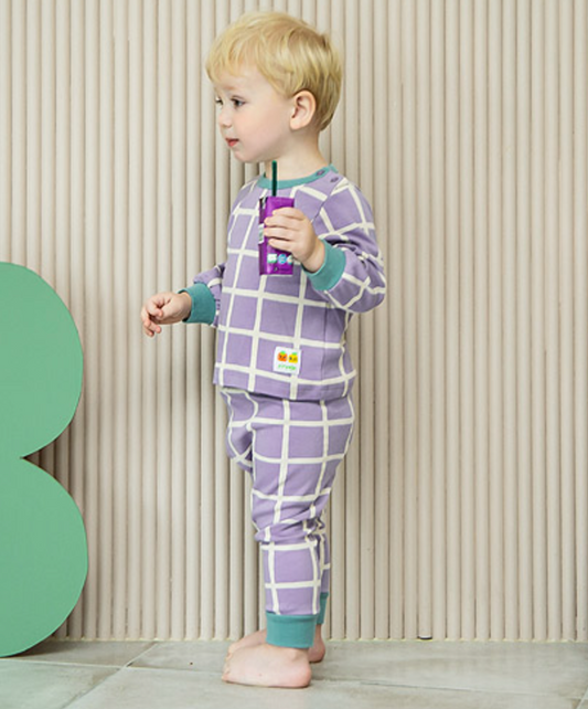 Check Pattern Pajama Set - Purple