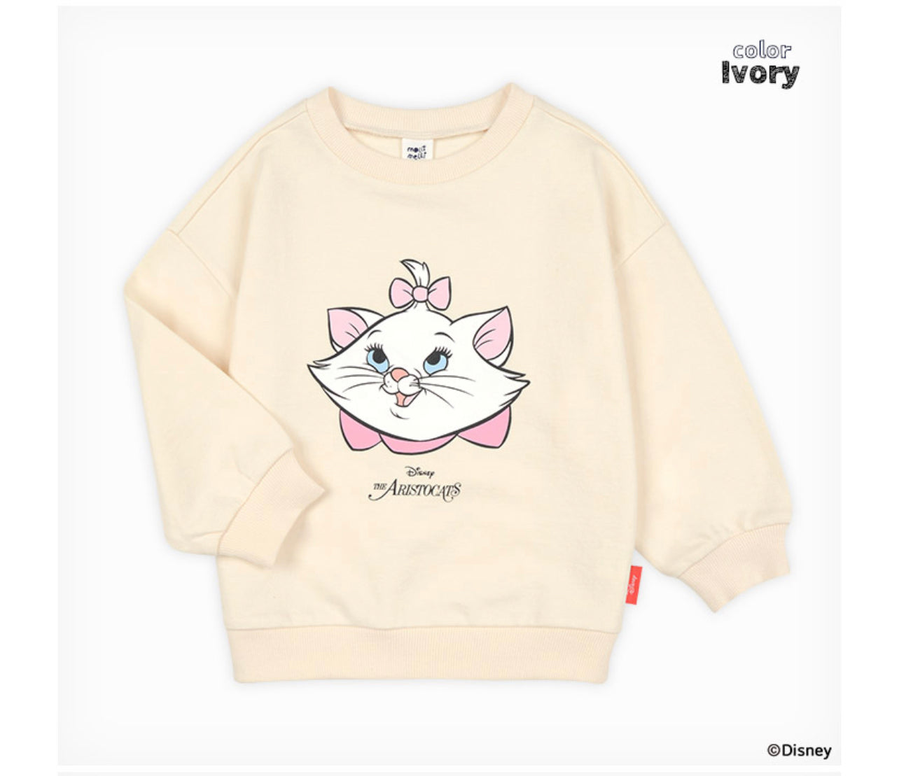 [Disney] Aristocats Basic Sweatshirt - Ivory / Grey