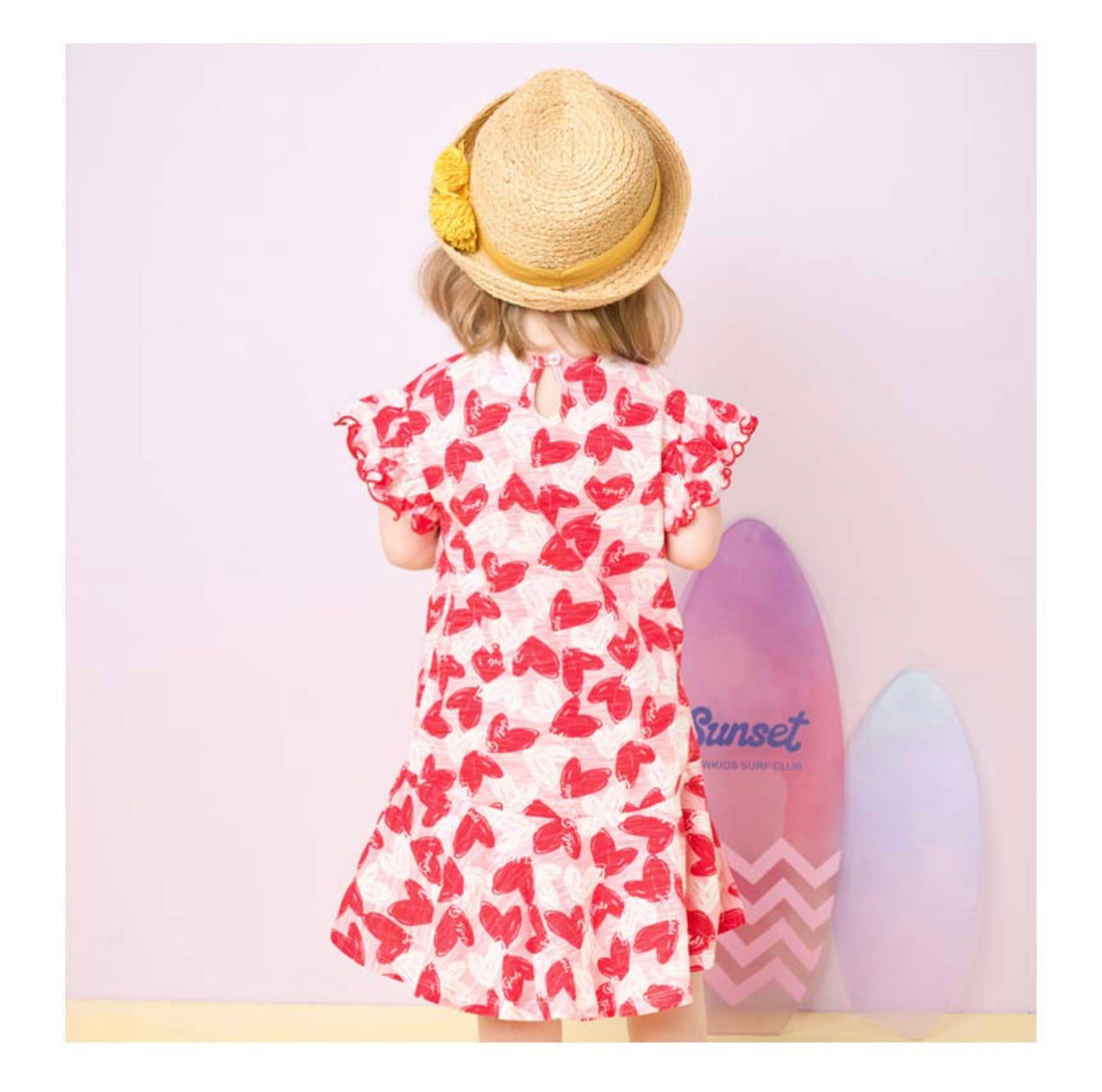 Lovey-Dovey Heart Dress - Pink / Yellow