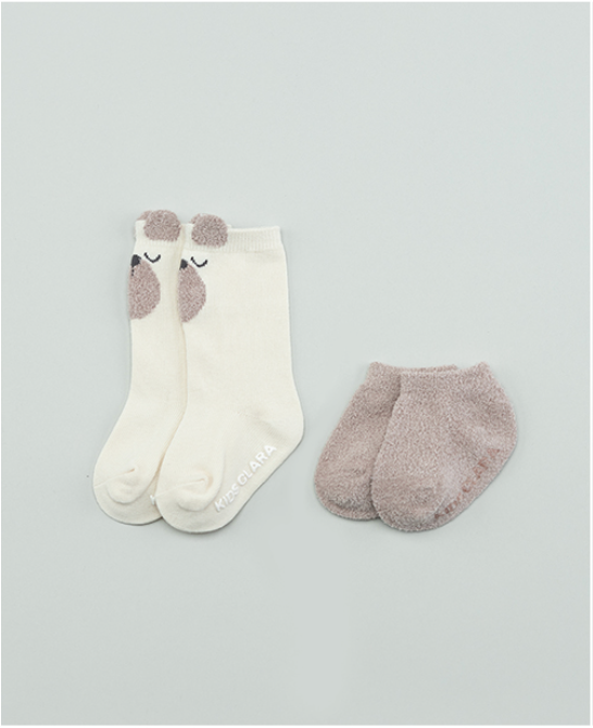 Baby Winter Socks Set - Cream