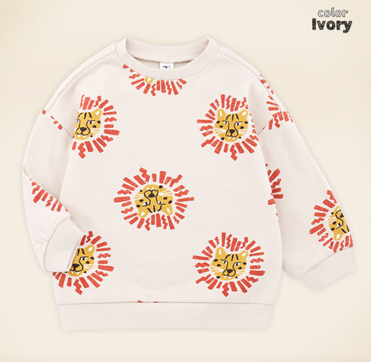 Tiger Embroidered Long Sleeve Shirt - Ivory
