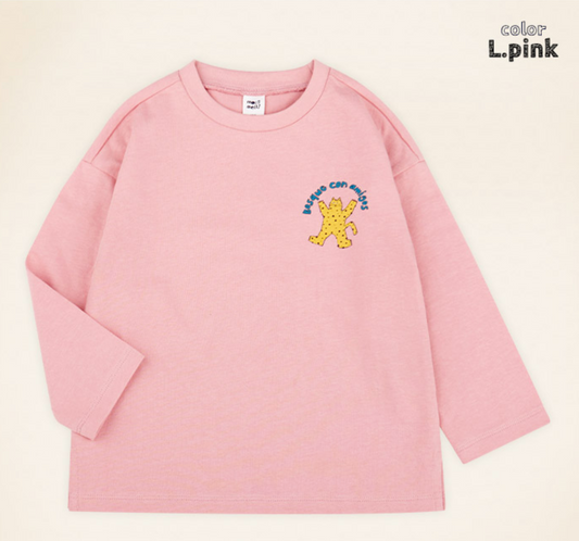 Embroidered Long Sleeve T-shirt - Pink