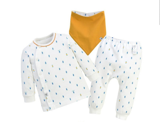 Baby Pajama Set with Reversible Bib